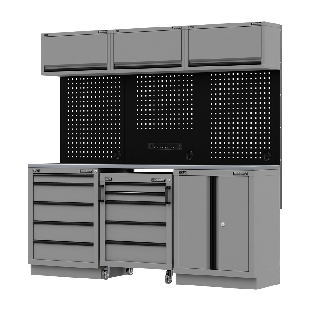 Storage System with Stainless Worktop 2.04m APMSBESTACK03SS