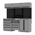 Storage System with Stainless Worktop 2.04m APMSBESTACK03SS