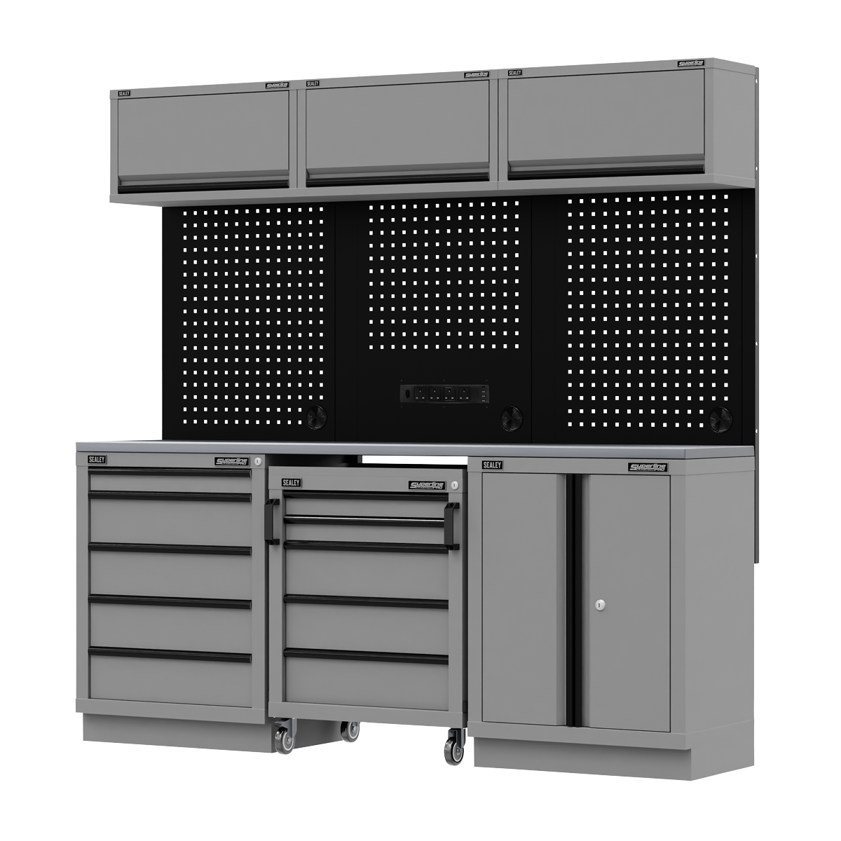 Storage System with Stainless Worktop 2.04m APMSBESTACK03SS