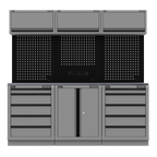 Storage System with Stainless Worktop 2.04m APMSBESTACK04SS