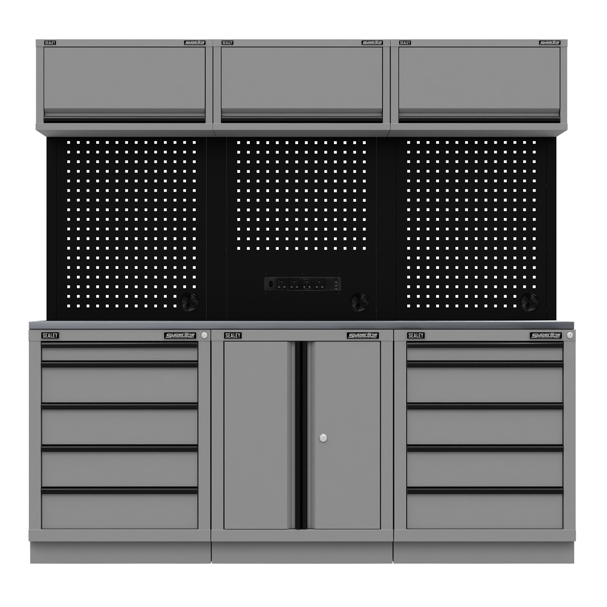 Storage System with Stainless Worktop 2.04m APMSBESTACK04SS