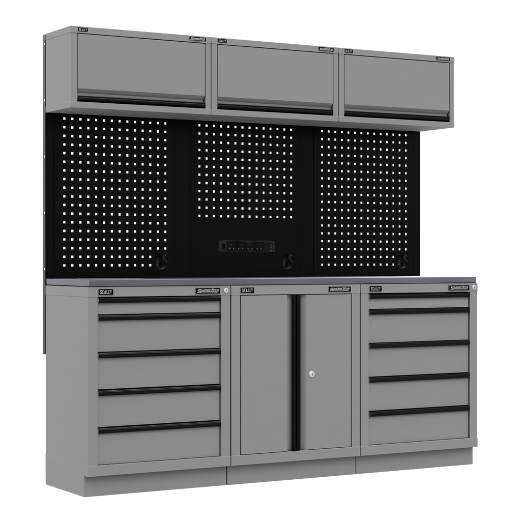 Storage System with Stainless Worktop 2.04m APMSBESTACK04SS