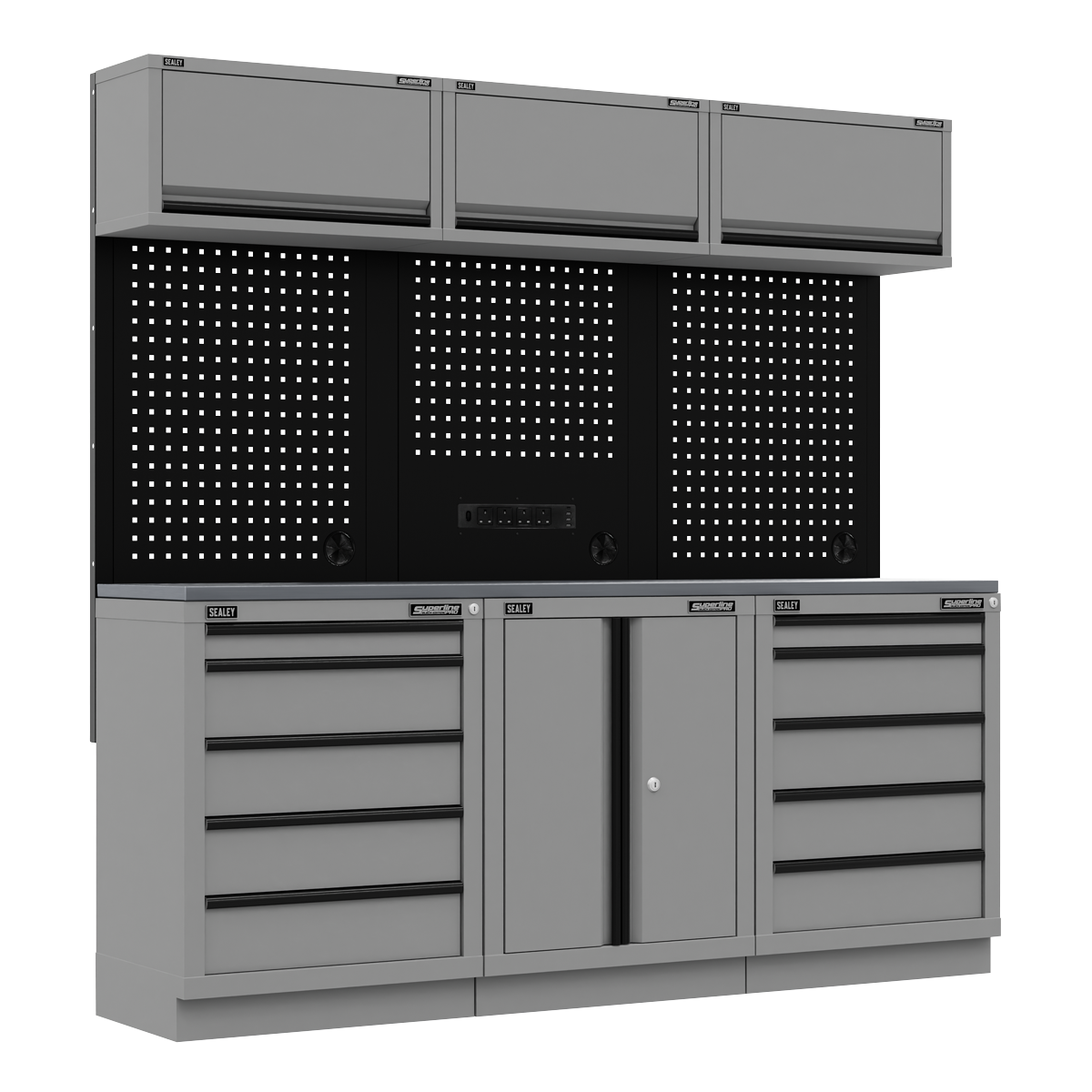 Storage System with Stainless Worktop 2.04m APMSBESTACK04SS