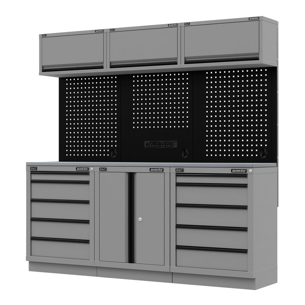 Storage System with Stainless Worktop 2.04m APMSBESTACK04SS