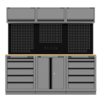 Storage System with Rubber Wood Worktop 2.04m APMSBESTACK04WW