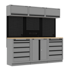 Storage System with Rubber Wood Worktop 2.04m APMSBESTACK04WW