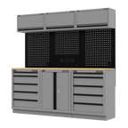 Storage System with Rubber Wood Worktop 2.04m APMSBESTACK04WW