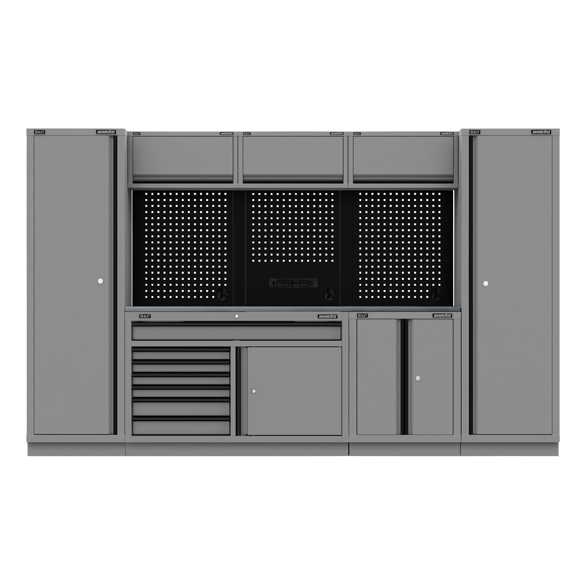 Storage System with Stainless Steel Worktop 3.24m APMSBESTACK05SS
