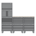 Storage System with Rubber Wood Worktop 2.03m APMSCCOMBO2