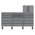 Storage System with Rubber Wood Worktop 2.03m APMSCCOMBO3