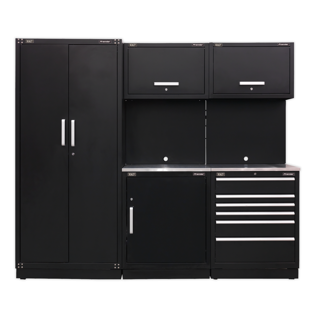 Storage System with Stainless Worktop 2.48m APMSCOMBO1SS