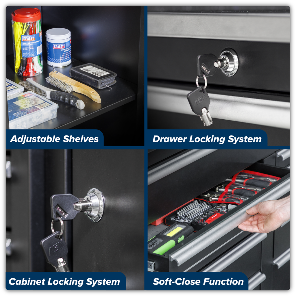 Storage System with Stainless Worktop 2.48m APMSCOMBO1SS