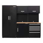 Storage System with Hardwood Worktop 2.48m APMSCOMBO1W