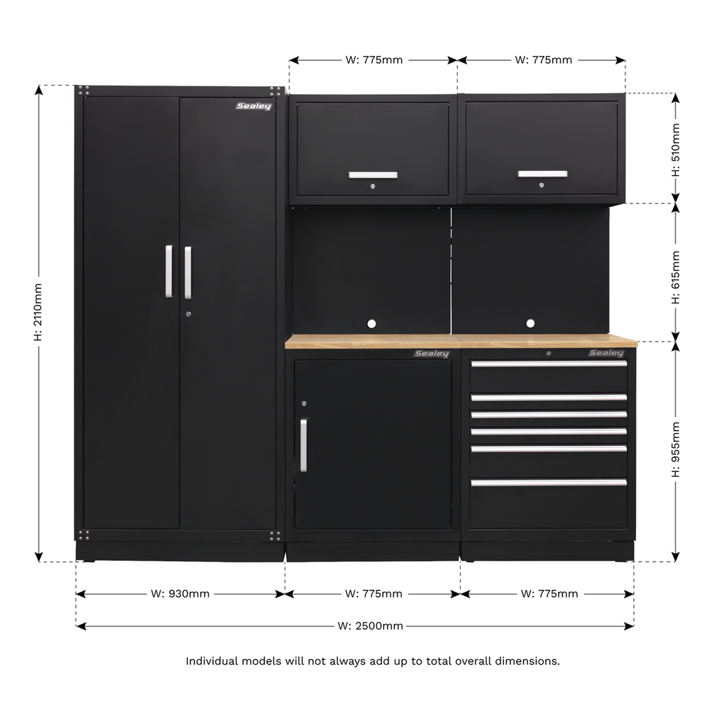 Storage System with Hardwood Worktop 2.48m APMSCOMBO1W