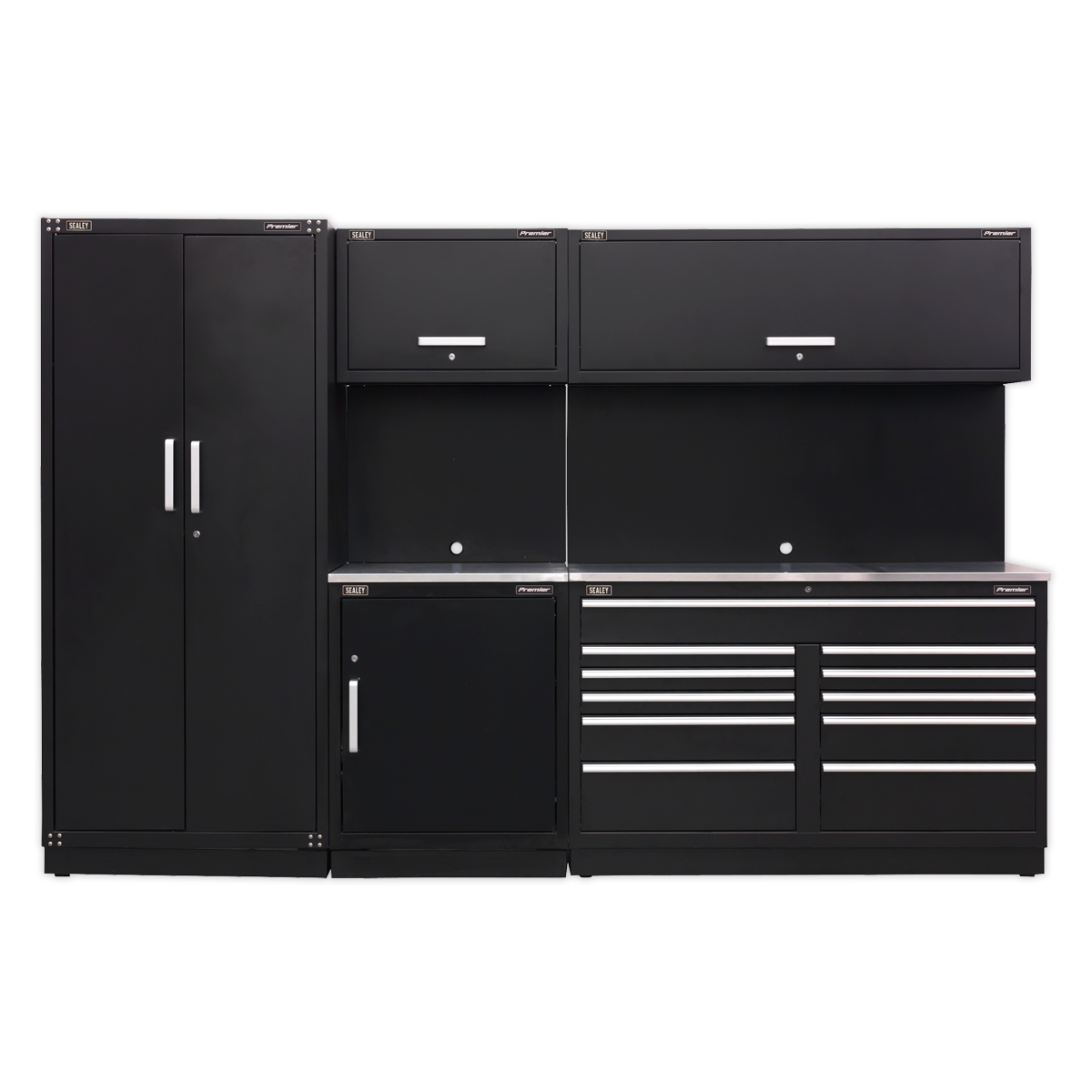 Storage System with Stainless Worktop 3.26m APMSCOMBO2SS