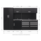 Storage System with Stainless Worktop 3.26m APMSCOMBO2SS