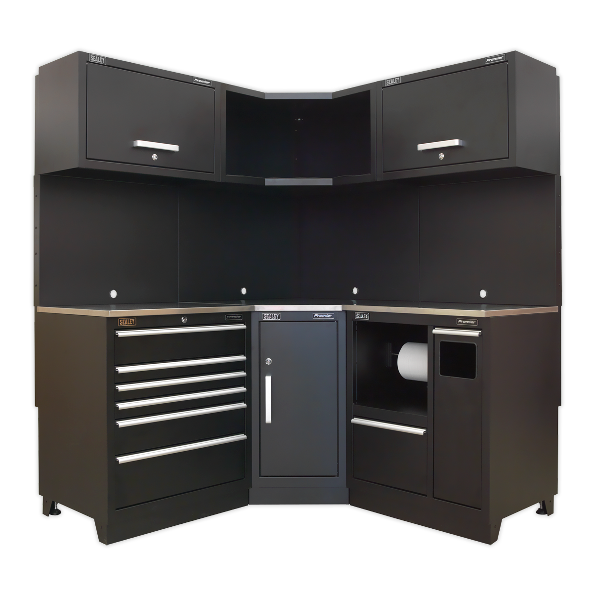 Corner Storage System with Stainless Worktop 1.71m APMSCOMBO6SS