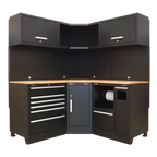 Corner Storage System with Hardwood Worktop 1.71m APMSCOMBO6W