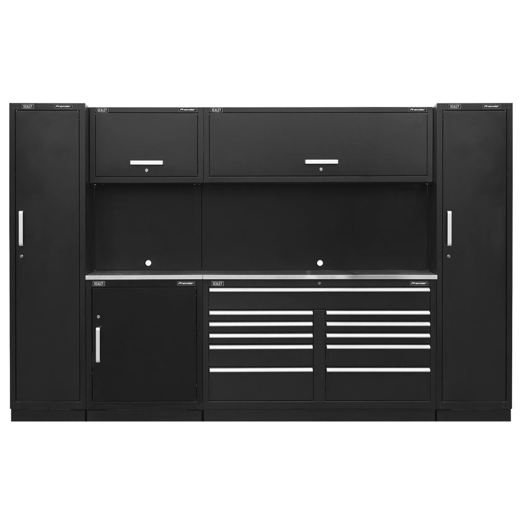 Storage System with Stainless Worktop 3.55m APMSCOMBO7SS