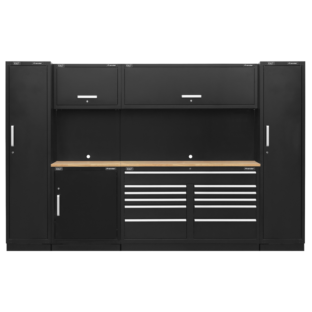 Storage System with Hardwood Worktop 3.55m APMSCOMBO7W