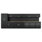 Storage System with Hardwood Worktop 5.6m APMSOAK