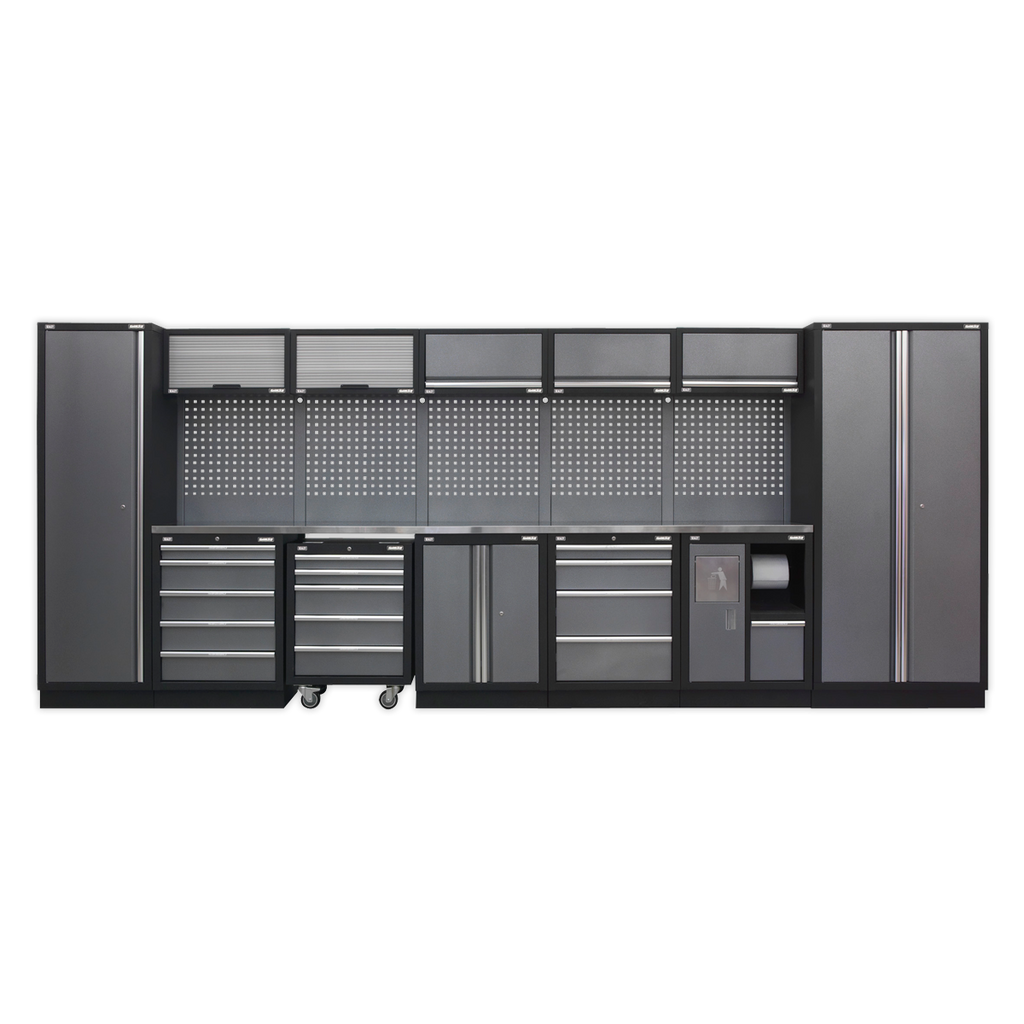 Storage System with Stainless Worktop 4.92m APMSSTACK01SS