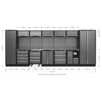Storage System with Stainless Worktop 4.92m APMSSTACK01SS