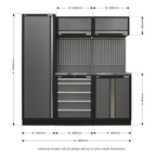 Storage System with Stainless Worktop 1.96m APMSSTACK02SS
