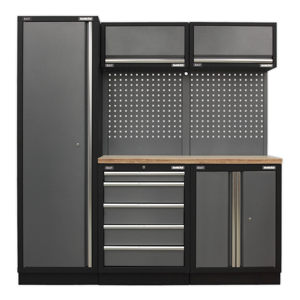 Storage System with Wood Worktop 1.96m APMSSTACK02W