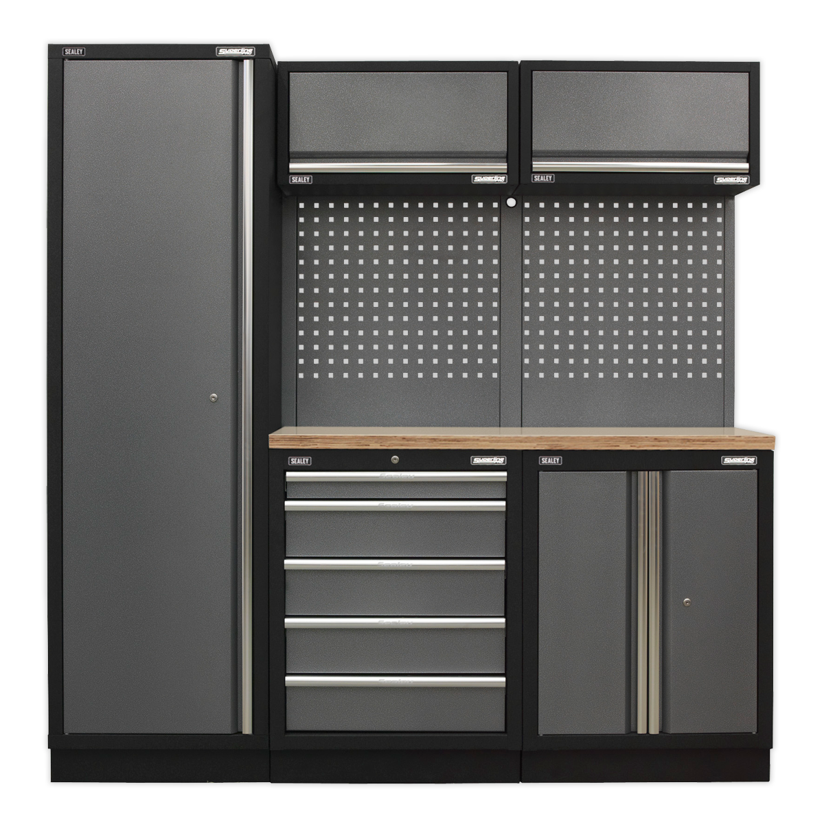 Storage System with Wood Worktop 1.96m APMSSTACK02W