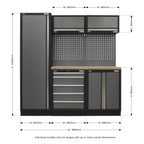 Storage System with Wood Worktop 1.96m APMSSTACK02W