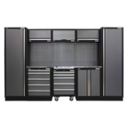Storage System with Stainless Worktop 3.24m APMSSTACK03SS