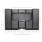 Storage System with Stainless Worktop 3.24m APMSSTACK03SS