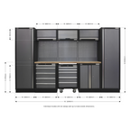Storage System with Wood Worktop 3.24m APMSSTACK03W