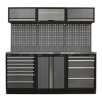 Storage System with Stainless Worktop 2.04m APMSSTACK07SS