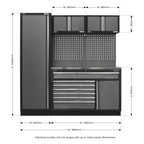 Storage System with Stainless Steel Worktop 1.96m APMSSTACK10SS