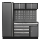 Storage System with Stainless Steel Worktop 1.96m APMSSTACK10SS