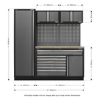 Storage System with Pressed Wood Worktop 1.96m APMSSTACK10W