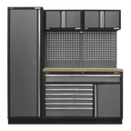 Storage System with Pressed Wood Worktop 1.96m APMSSTACK10W