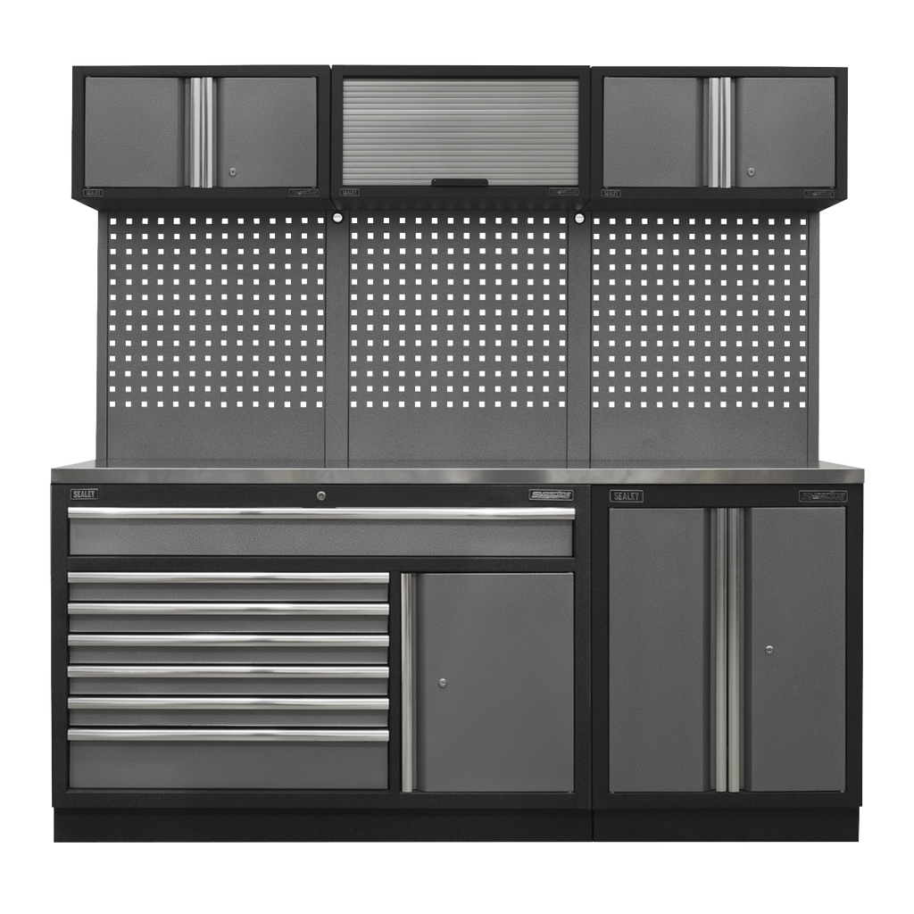 Storage System with Stainless Steel Worktop 2.04m APMSSTACK11SS