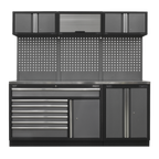 Storage System with Stainless Steel Worktop 2.04m APMSSTACK11SS