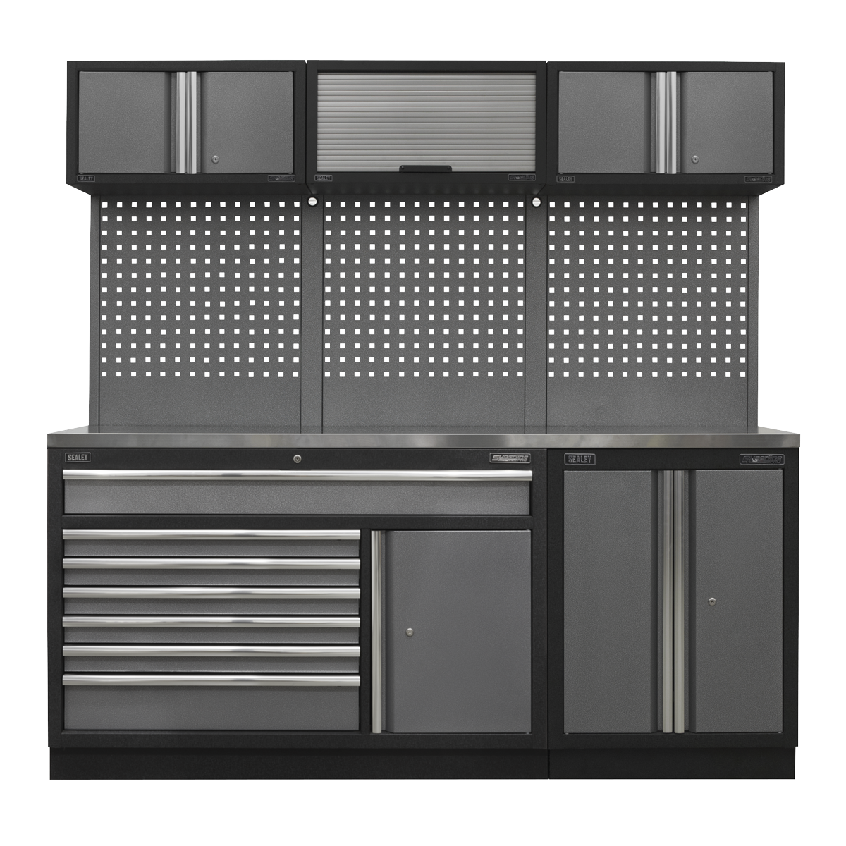 Storage System with Stainless Steel Worktop 2.04m APMSSTACK11SS