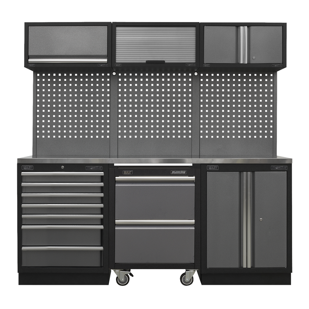 Storage System with Stainless Steel Worktop 2.04m APMSSTACK12SS