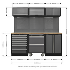 Storage System with Pressed Wood Worktop 2.04m APMSSTACK12W