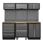Storage System with Pressed Wood Worktop 2.04m APMSSTACK12W