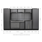 Storage System with Stainless Steel Worktop 3.24m APMSSTACK13SS