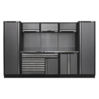 Storage System with Stainless Steel Worktop 3.24m APMSSTACK13SS