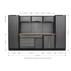 Storage System with Pressed Wood Worktop 3.24m APMSSTACK13W