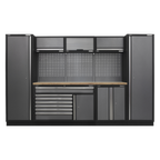 Storage System with Pressed Wood Worktop 3.24m APMSSTACK13W