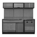 Modular Storage System Combo with Stainless Steel Worktop APMSSTACK14SS
